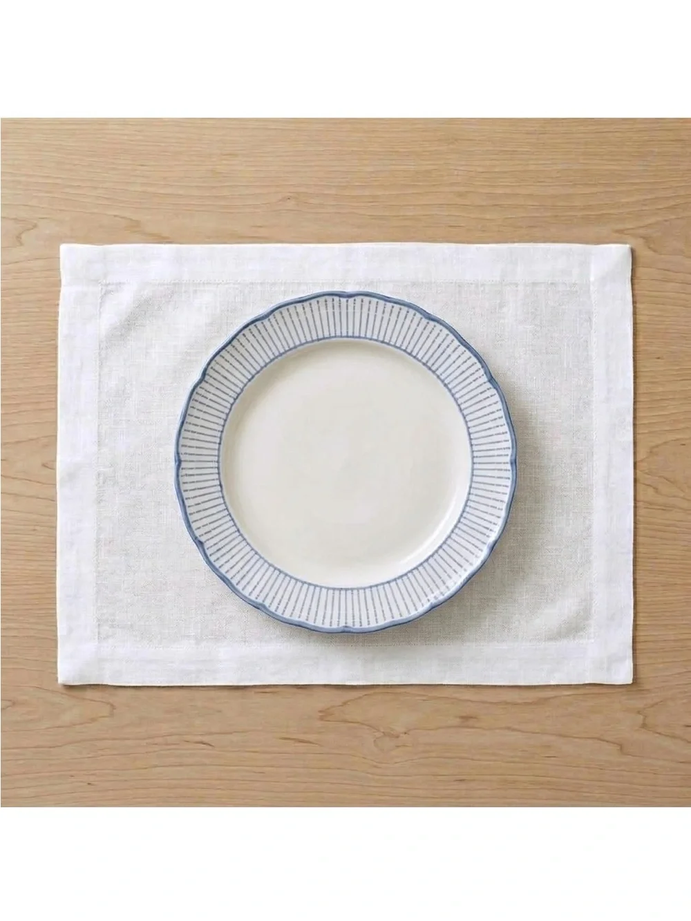 NEW Solino Home 100% European Flax Linen Placemats Set of 4, White